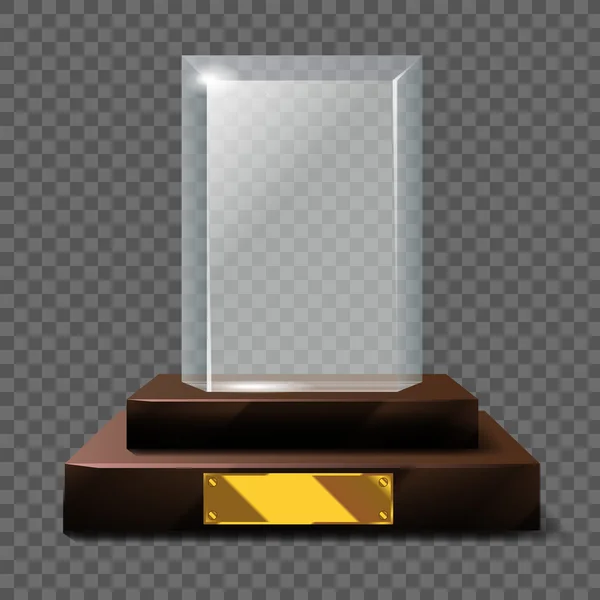 Üres reális üveg trófea awards vektor szobor. — Stock Vector