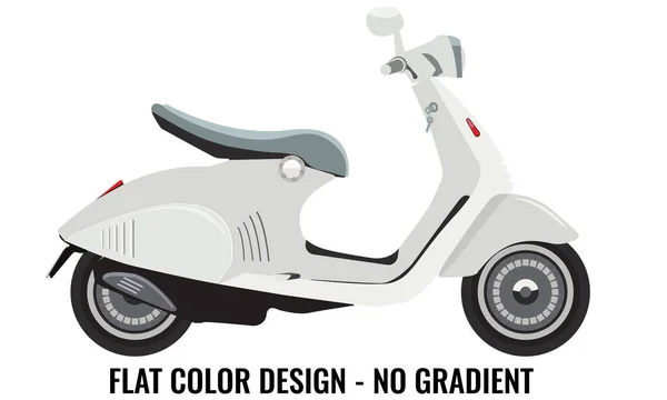 Scooter motorfiets met egale kleur stijl ontwerp. — Stockvector