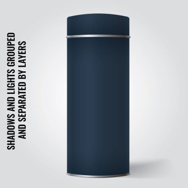 Boş teneke kutu ambalaj mockup. Çay, kahve, hediye kutusu.