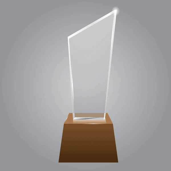 Vuoto realistico trofeo di vetro premi statua vettoriale . — Vettoriale Stock