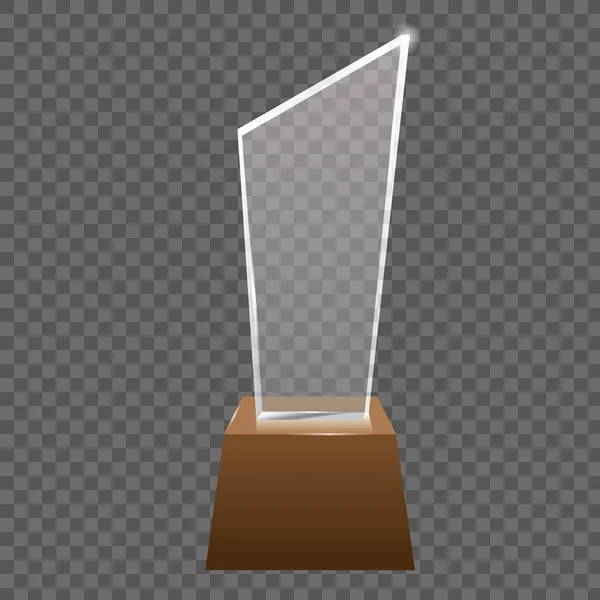 Vide trophée de verre réaliste récompense statue vectorielle . — Image vectorielle