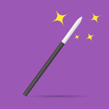 Büyücüler sihirli değnek vektör illüstrasyon izole