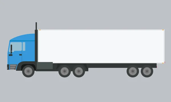 Długości pojazdu przyczepy ciężarówki z płaskiej i stałe kolor. — Wektor stockowy