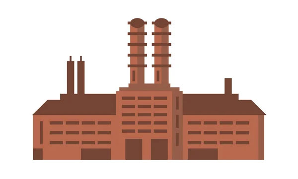 Productie fabrieksgebouw. Industriële platte vectorillustratie. — Stockvector