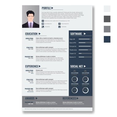 Vektör yaratıcı minimalist cv özgeçmiş şablonu iki sayfalı.