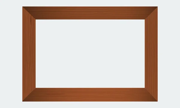 Wood Photo frame. Realistic wooden border. — Stock Vector