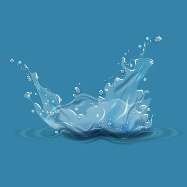 Salpicadura de agua ilustrada vectorial . — Vector de stock