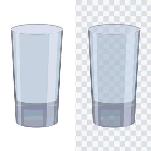 Transparent glas med platt enfärgad design. Transparent färg vektor. — Stock vektor