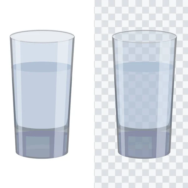 Transparent glas med platt enfärgad design. Transparent färg vektor. — Stock vektor