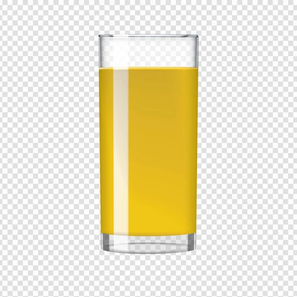 Jus d'orange tropicale biologique dans un verre transparent. Alimentation saine concept alimentaire. Illustration vectorielle . — Image vectorielle