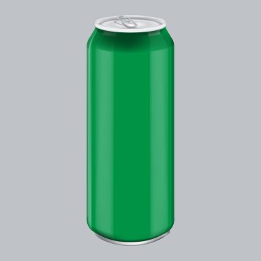 Yeşil Metal alüminyum içecek. Mockup ürün paketleme için. Enerjik içki Can 500ml, 0, 5l