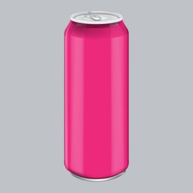 Pembe Metal alüminyum içecek. Mockup ürün paketleme için. Enerjik içki Can 500ml, 0, 5l