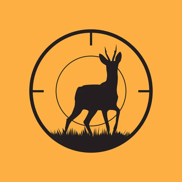 Deer silhouette with target symbol. — Stock Vector