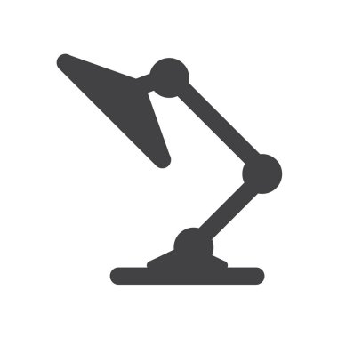 Modaya uygun en az tarzı lamba simgesiyle masa. Resimli vektör