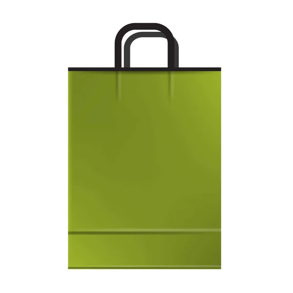 Πράσινο άδειο χαρτί τσάντα για ψώνια. Έτοιμο προς χρήση mockup διάνυσμα — Διανυσματικό Αρχείο