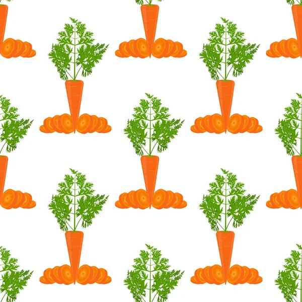 Вектор моркови бесшовный. Плоский и цельный вектор цвета . — стоковый вектор