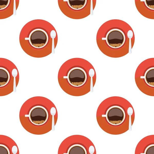 Vector seamless pattern with coffee cups on a white background for package or textile design.