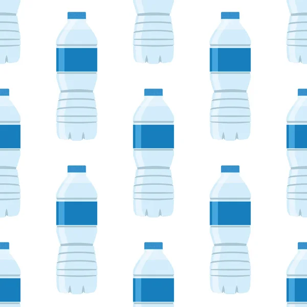 Padrão sem costura vetorial com garrafas de água. Design de embalagem ou acondicionamento . —  Vetores de Stock