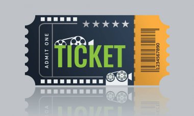 Sinema bilet örnek şablon tasarım. Trendy vektör.