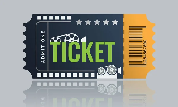 Diseño de plantilla de muestra de ticket de cine. Vector de moda . — Vector de stock