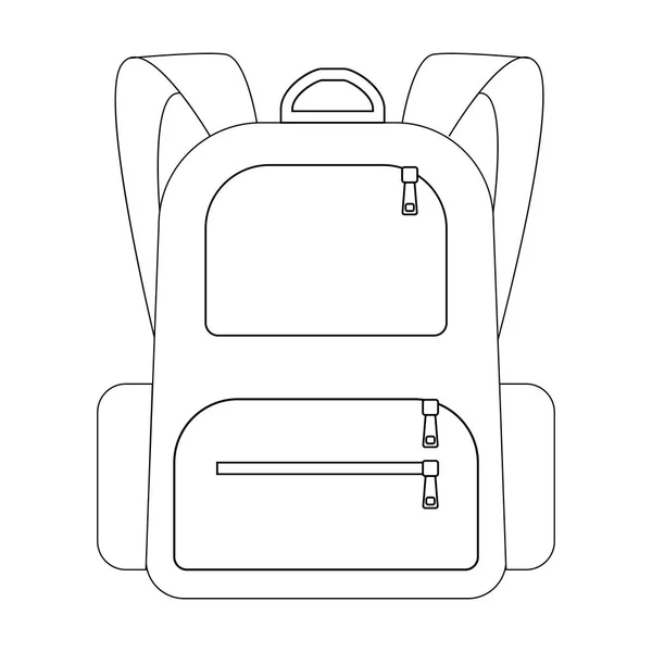 Bolso escolar con estilo de línea delgada de moda. Vector — Vector de stock