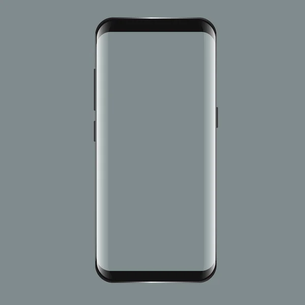 Schwarzes Smartphone Samsung Galaxie s8 mit leerem Bildschirm. realistische 3D-Attrappe zur Präsentation Ihrer App-Projekte. — Stockvektor