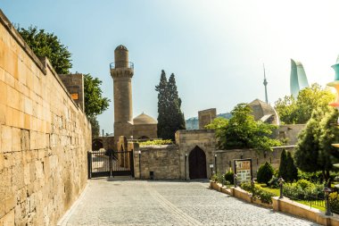 Eski antik duvar perspektif görünümü ile eski İslam Camii