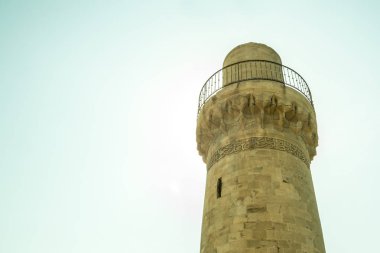 Eski bir cami minaresi Azerbaycan eski şehir.