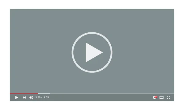Πρόγραμμα αναπαραγωγής βίντεο σε μια επίπεδη στυλ. Ιδανικό για εφαρμογή web — Διανυσματικό Αρχείο
