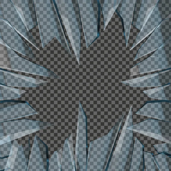 Kırık cam pencere vektör çerçeve. Pencere cam izole kırık.