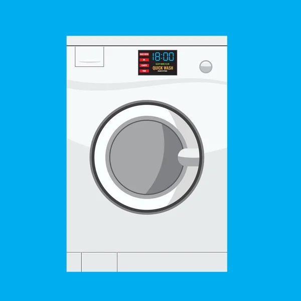 Wasmachine in detail met solide en platte kleur ontwerp. — Stockvector