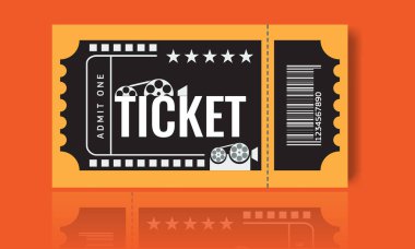 Sinema bilet örnek şablon tasarım. Trendy vektör.