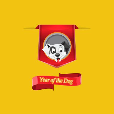 Köpek mutlu çene yeni yıl 2018. Vektör çizim.