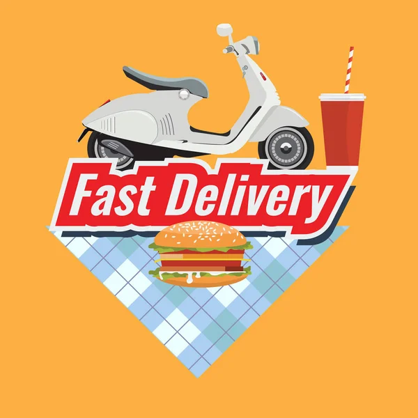 Fast Delivery concept Logo or icon with minimalism style. Flat and solid color design. — Stock Vector