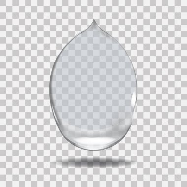 Gerçekçi şeffaf su damlası. Herhangi bir arka plan ile yararlı.