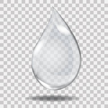 Gerçekçi şeffaf su damlası. Herhangi bir arka plan ile yararlı.
