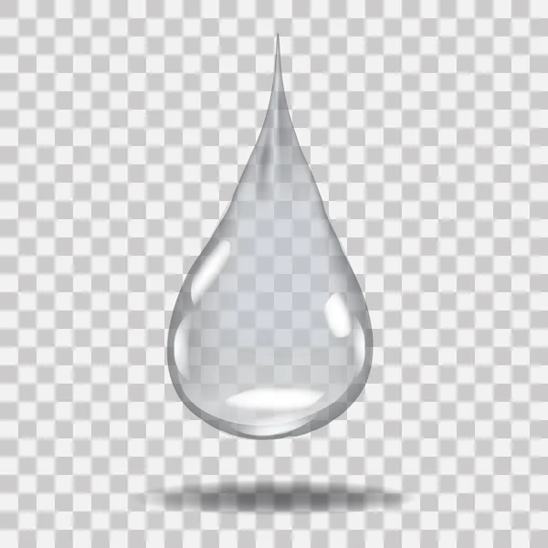 Gota de agua transparente realista. Útil con cualquier fondo . — Vector de stock