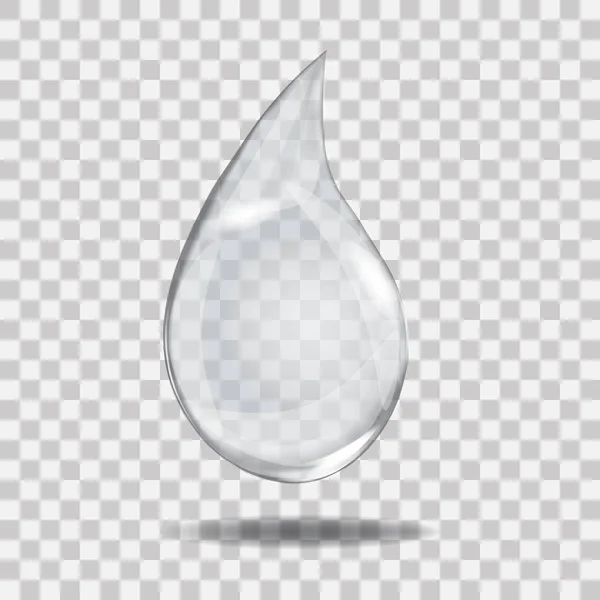 Gota de agua transparente realista. Útil con cualquier fondo . — Vector de stock