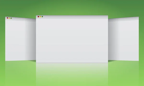 3 lege browser windows mockup voor uw website advertentie lay-out. — Stockvector