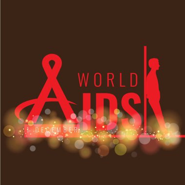 İşareti simgesi ile şerit ve adam siluet yalın grunge tarzı ile satırındaki AIDS durdurmak.