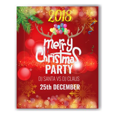 Vektör Noel partisi poster tasarım şablonu.