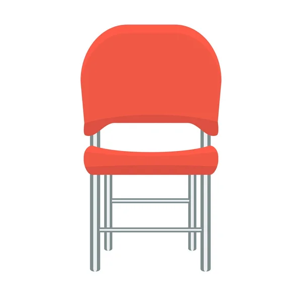 Röd stol med platta och enfärgad design. — Stock vektor