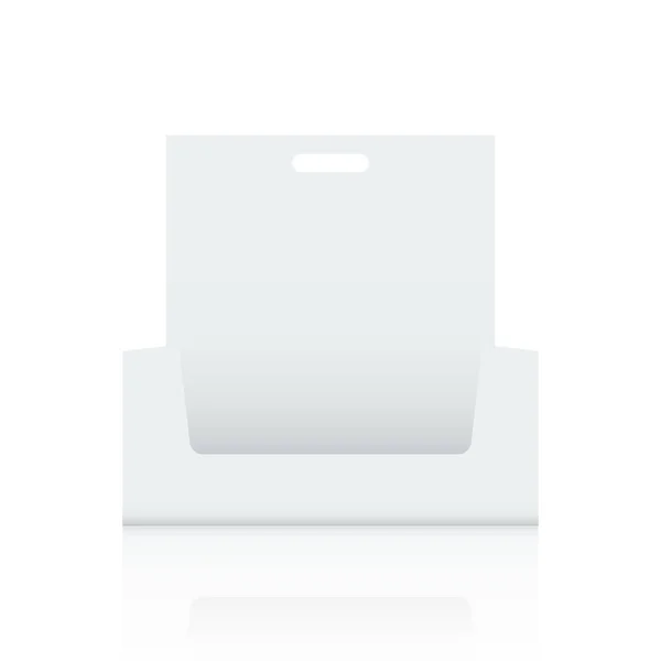 Mockup caixa de exibição de papelão vazio com ponto de vista frontal. Desenho realista . — Vetor de Stock