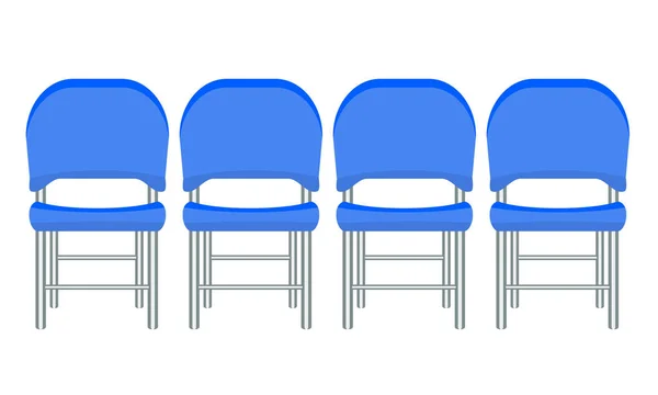 Groupe de chaises en plastique rouge avec design plat et solide. — Image vectorielle