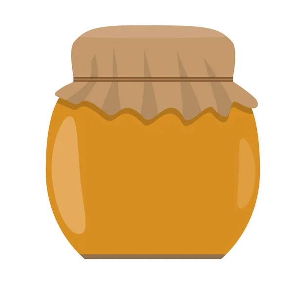 A méz, kupakkal papír modell akár jar. Lapos és tömör szín. — Stock Vector