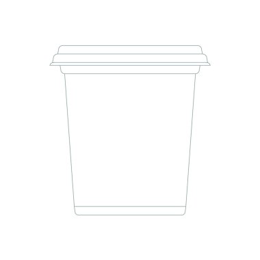 Plastik küvet kova kapsayıcı veya paket için tatlı trendy çizgi stili ile.