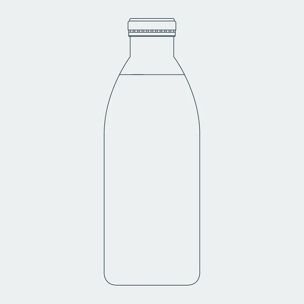 Botol susu dengan desain gaya warna padat dan datar . - Stok Vektor