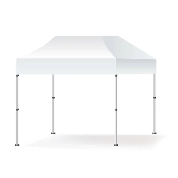 Cabine de tente marquise extérieure blanche vectorielle maquette isolée sur fond blanc . — Image vectorielle