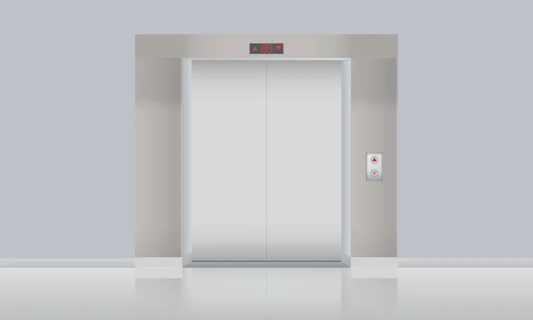 Vektor lift, zárt ajtók, üres makett. Vektoros illustartion — Stock Vector