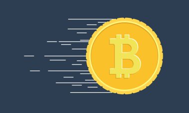 Bitcoin para hızlı hızlı hareket çizgilerle.